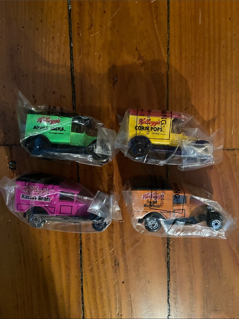 Vintage 90s 1990s Kellogg’s Cereal Toy Cars Apple Jacks Corn Pops Mini Wheat NWT